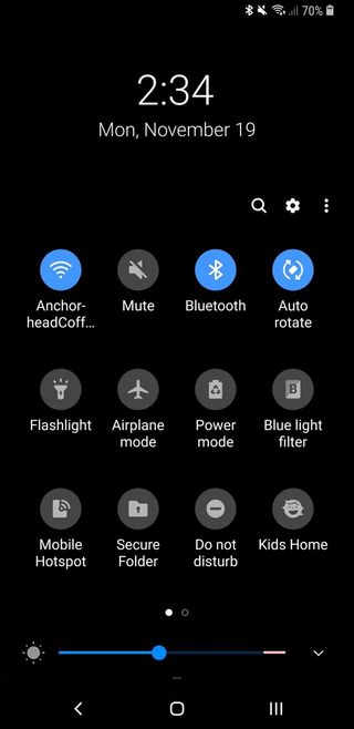 Samsung One UI night mode dark theme