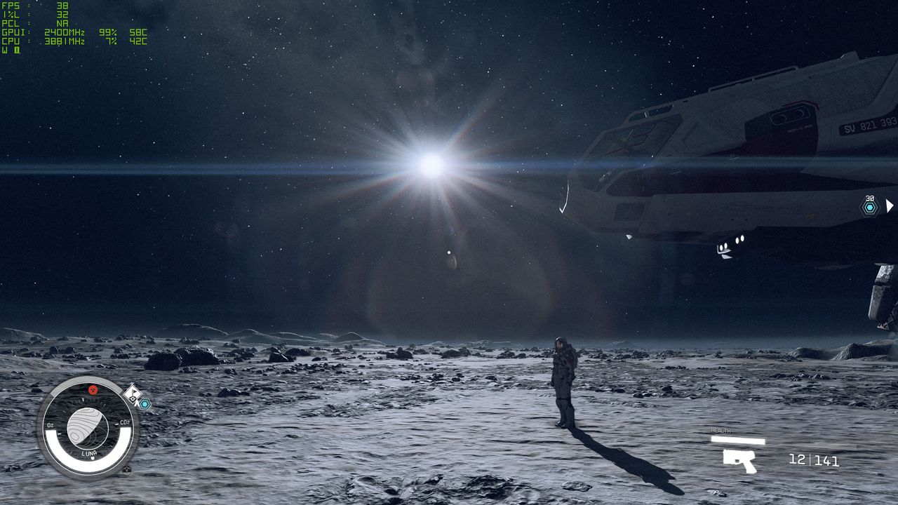 Starfield rendering the primary star on different GPUs