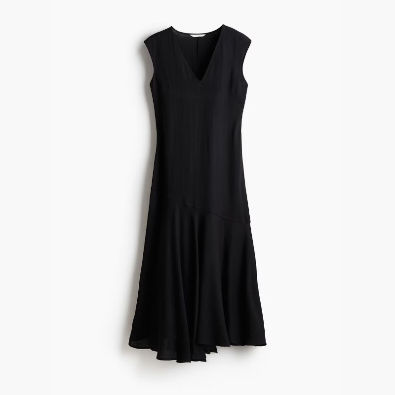 Image of black satin dress