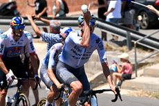 Chris Harper of Australia and Team Pinarello Q36.5 Pro Cycling refreshes during the 113th Tour de France 2026, Stage 2 a 168.5km stage from Tarragona to Barcelona
