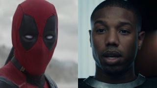 Deadpool and Michael B. Jordan's Johnny Storm side by side