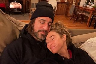 Aaron Rodgers and Shailene Woodley look in love in an Instagram picture taken during their relationship.