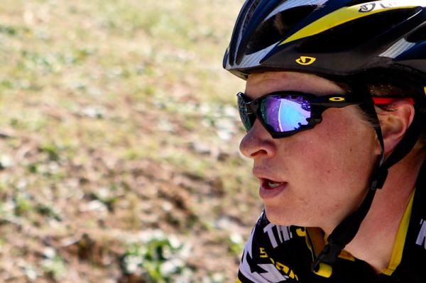 Ben King (Trek-Livestrong) only had the road ahead of him on the last lap.