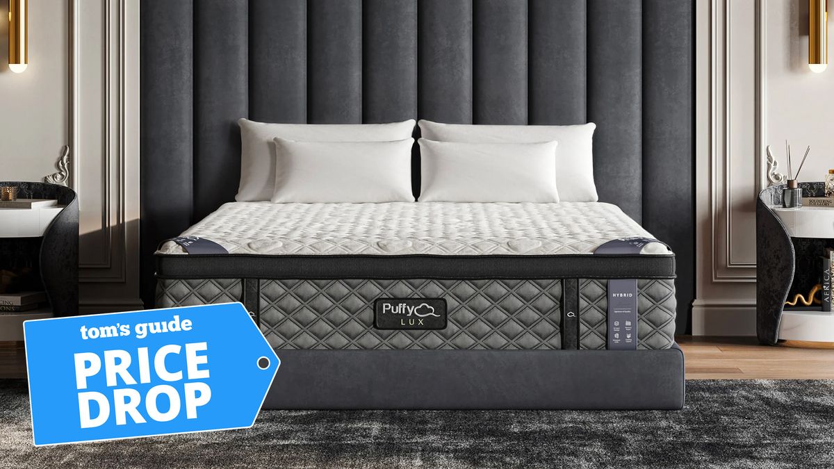 A Puffy mattress in a modern bedroom with a Tom&#039;s Guide Price Drop badge