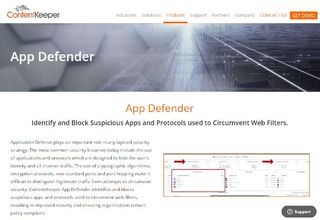 Homepage of ContenKeeper App Defender