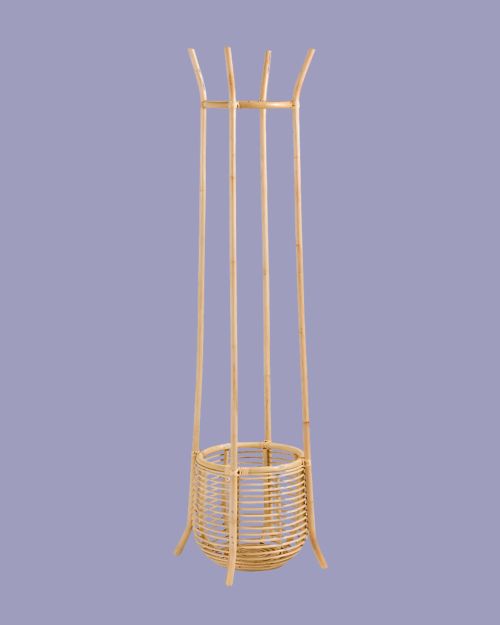 Aya Rattan Basket Coat Rack