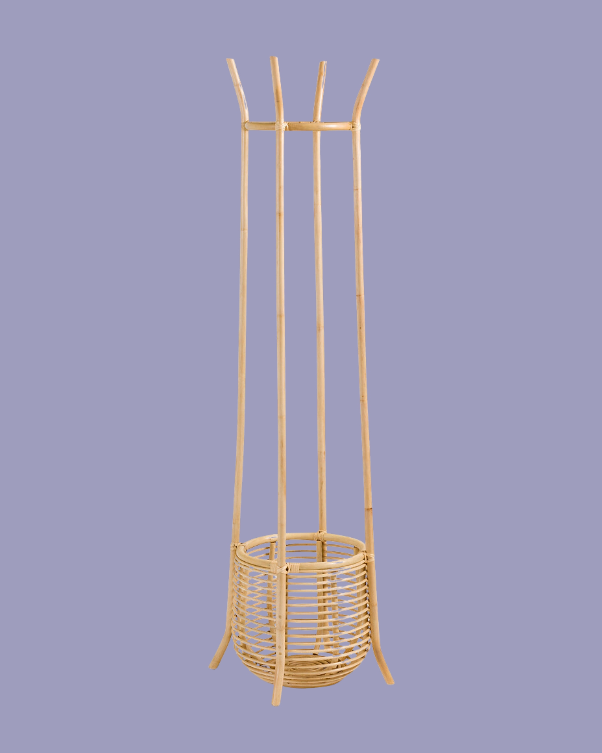 Aya Rattan Basket Coat Rack