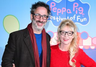 Morwenna Banks with her husband David Baddiel