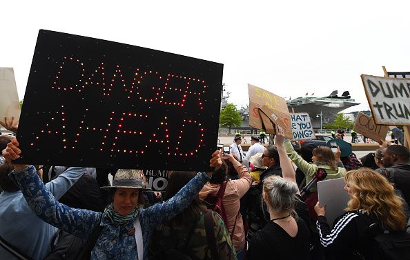 Anti-Trump protesters in New York City Thursday.