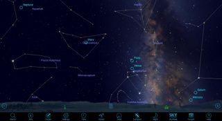 In November 2016, there will be another opportunity to observe all of the planets. On Nov. 23, shown here at 5 p.m. local time, Mercury and Saturn will pass each other as Saturn is carried down into the sunset while Mercury climbs into a brief evening apparition. Regardless of whether they are visible to the naked eye or with a telescope, your astronomy app will indicate where each planet is located on any given date and time.