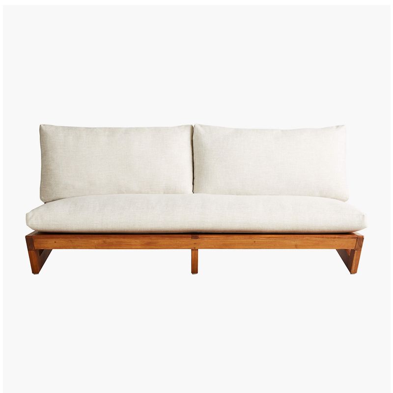 Where to buy nice furniture online: Sunset Teak Patio Loveseat at CB2