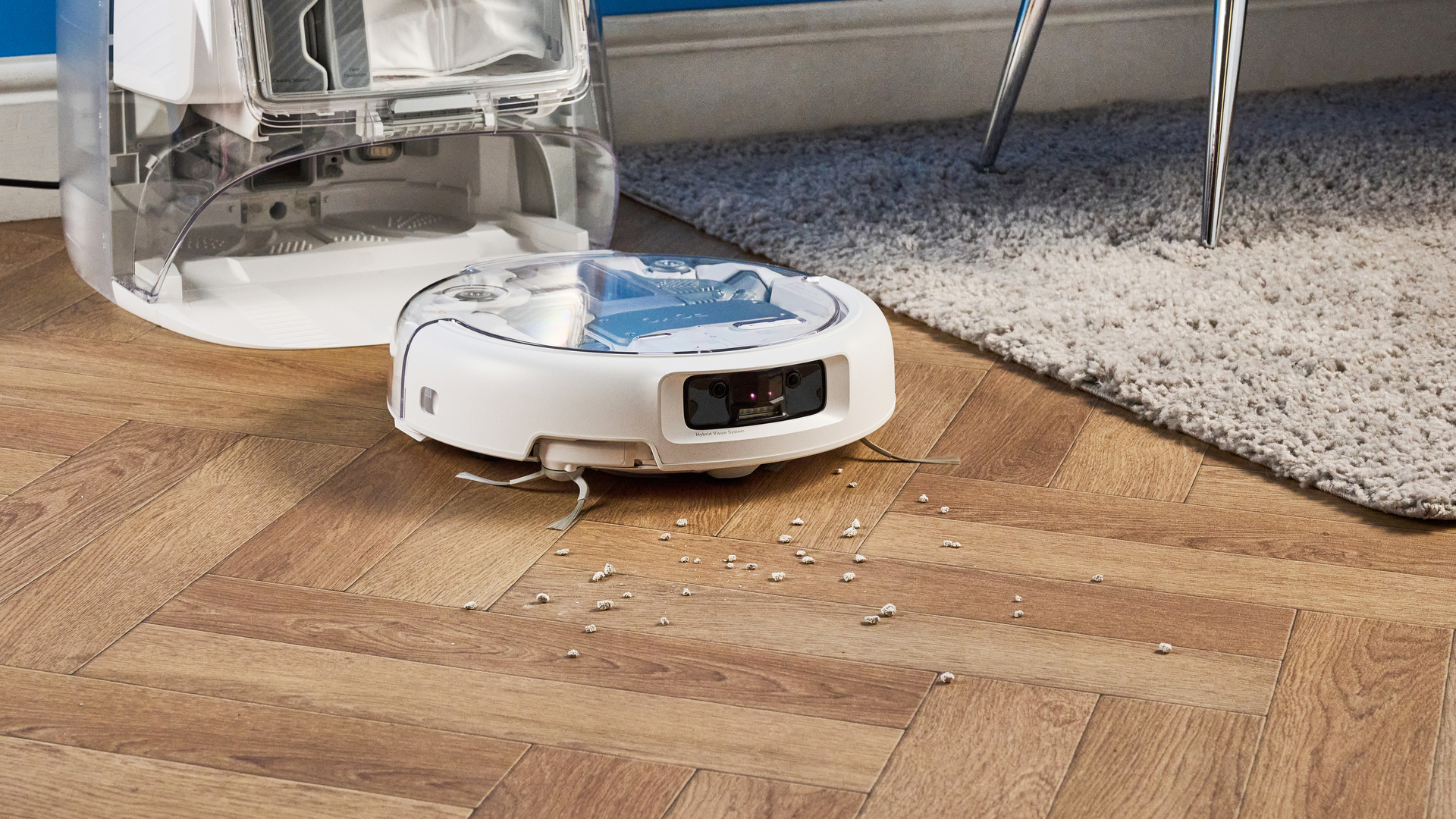 DJI Romo P in use on a hard wood floor