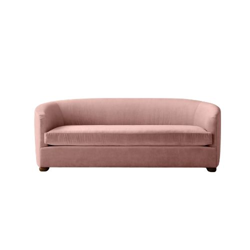 Pink velvet couch