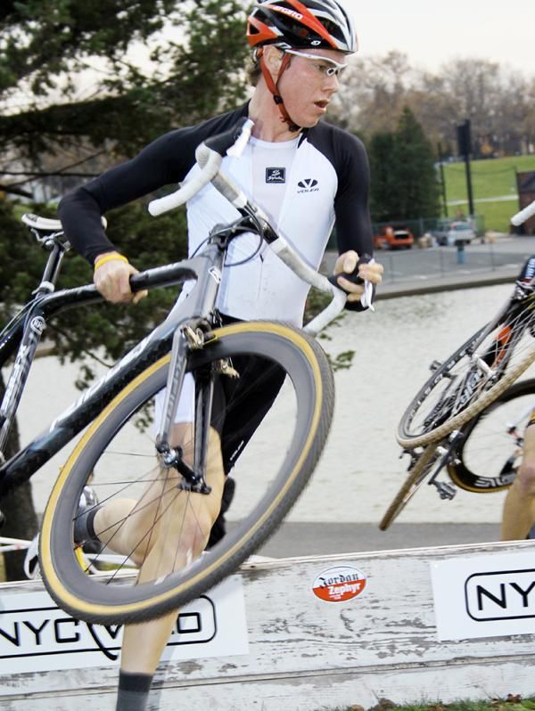 Wisconsin rider Chris Hurst makes his move and moves ahead.