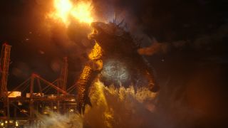 Godzilla rampaging in Godzilla vs. Kong movie