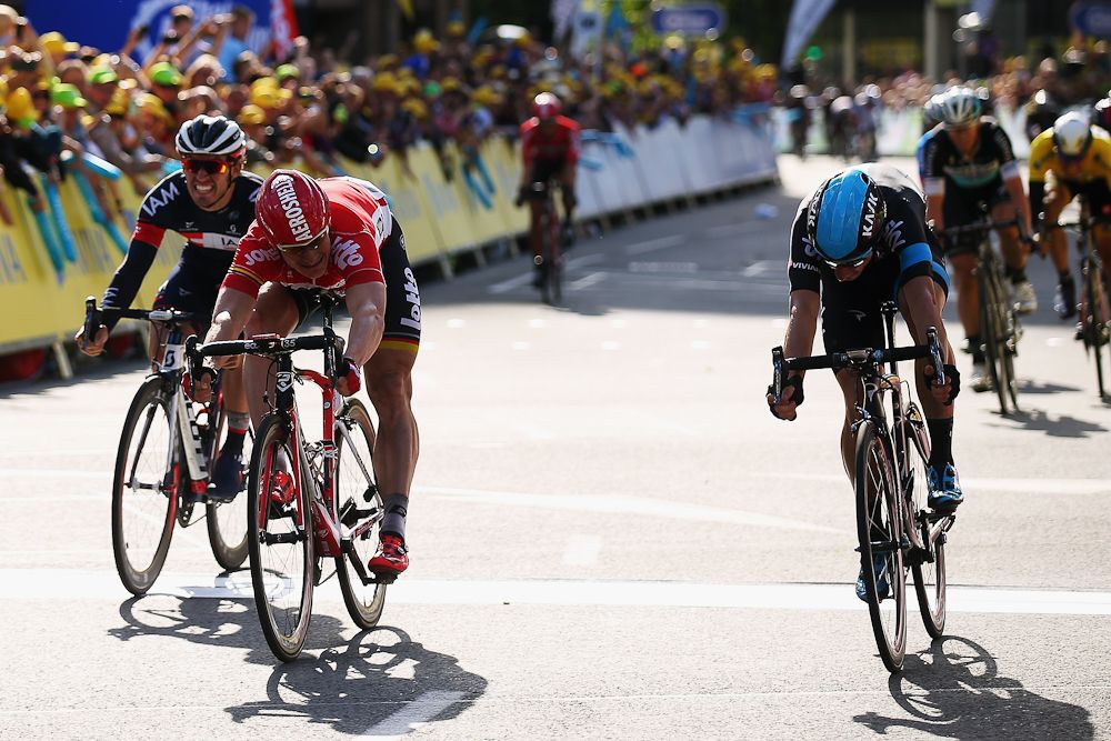 Greipel edges Viviani to win stage 7.