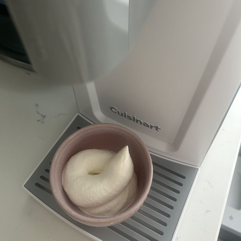 Cuisinart ice cream maker - soft serve made in a pink pot