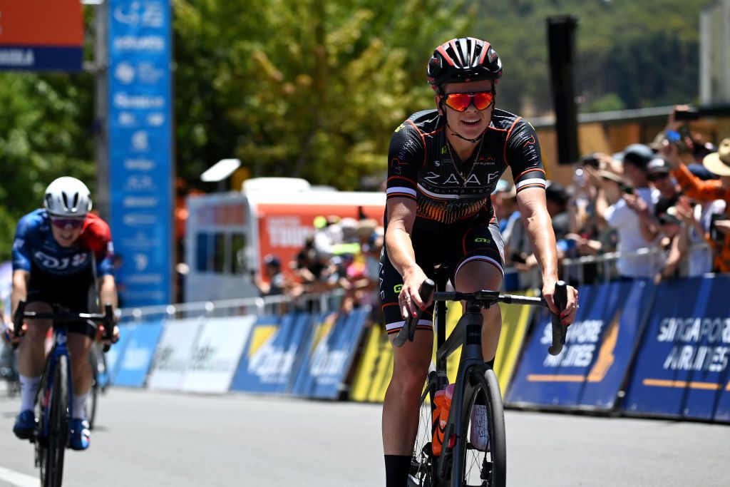 Danielle de Francesco racing with Zaaf at the start of the season at the 2023 women&#039;s Tour Down Under