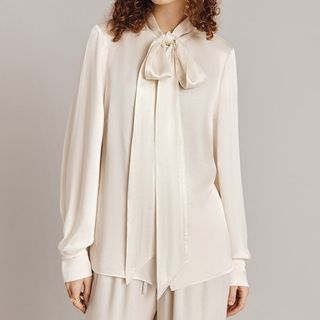 Ghost Bow Satin Shirt