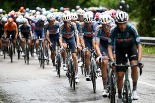 SANTANDER SPAIN SEPTEMBER 04 Tim Naberman of The Netherlands and Team dsmFirmenich PostNL competes during the La Vuelta 79th Tour of Spain 2024 Stage 17 a 1415km stage Arnuero to Santander UCIWT on September 04 2024 in Santander Spain Photo by Dario BelingheriGetty Images