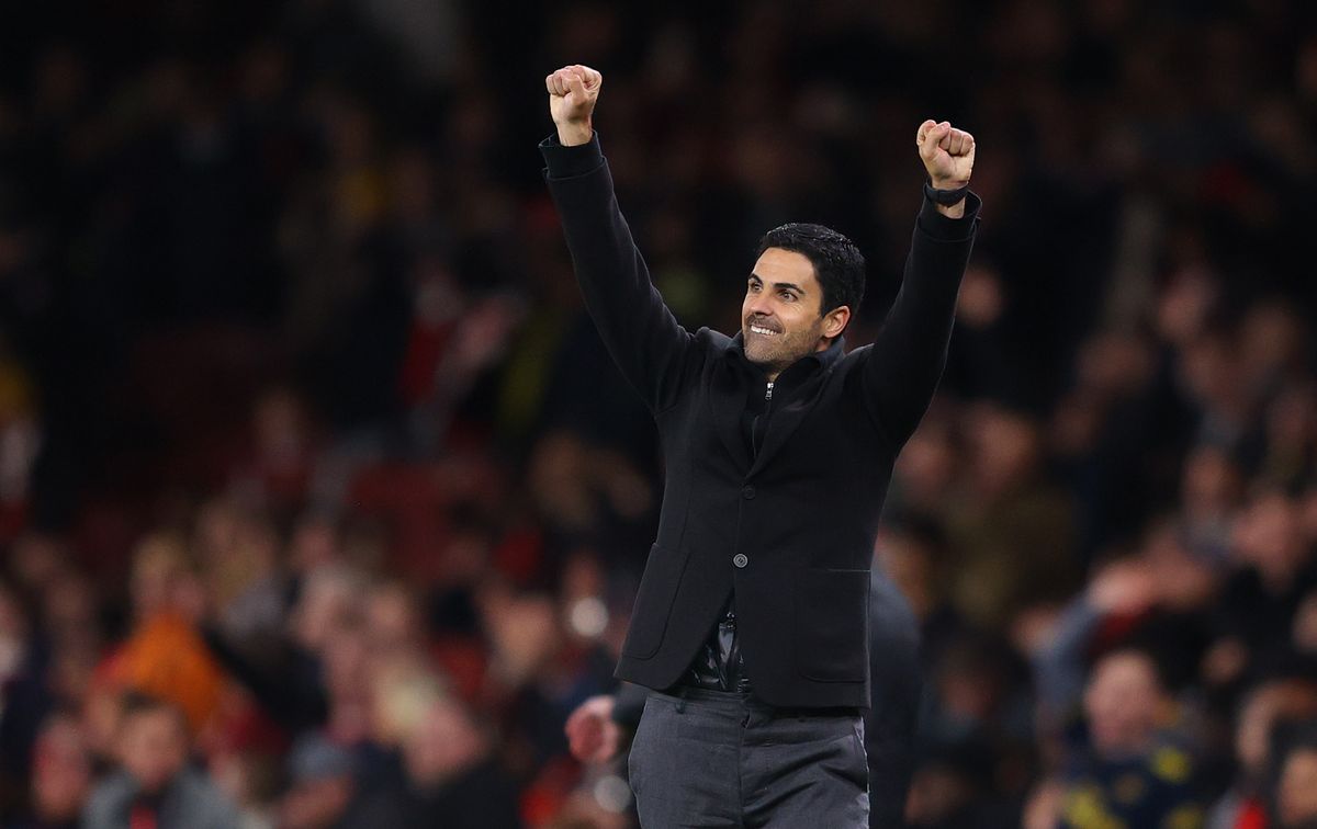 Arsenal manager Mikel Arteta celebrating | Arsenal v Leeds live stream