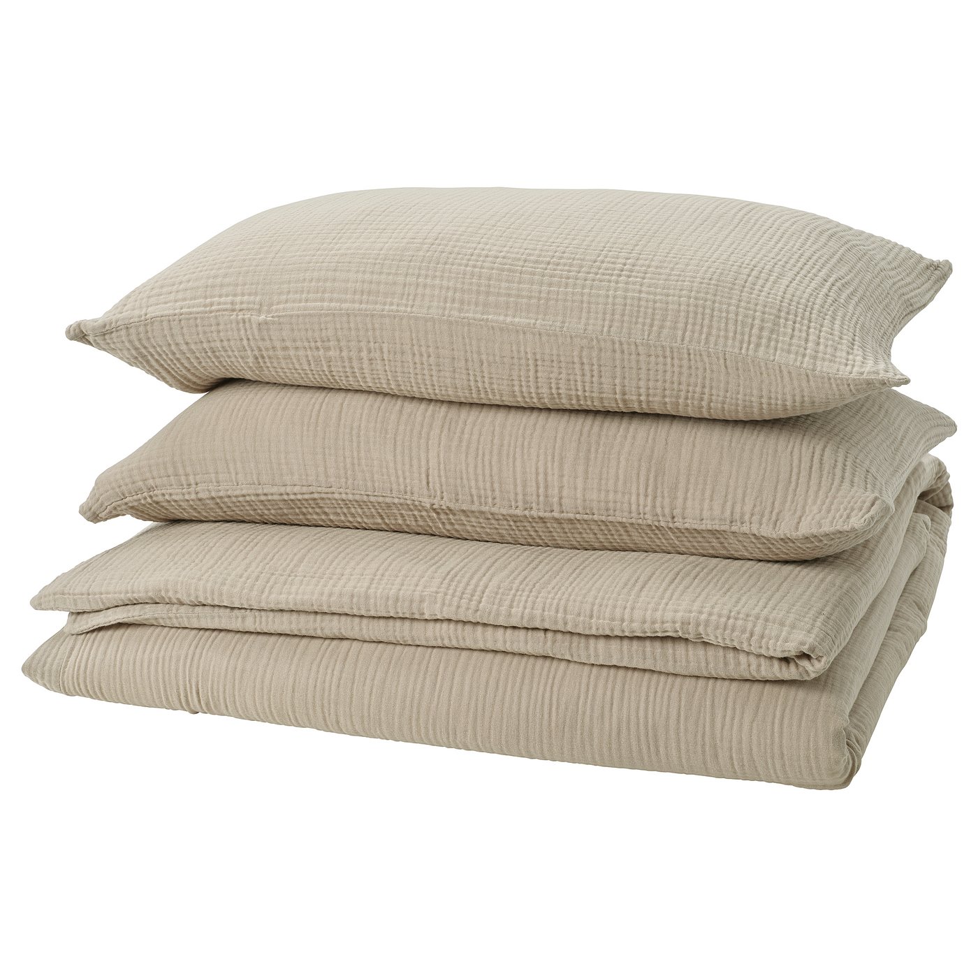 Schersmin Duvet Cover and 2 Pillowcases - Grey-Beige 240x220/50x80 Cm