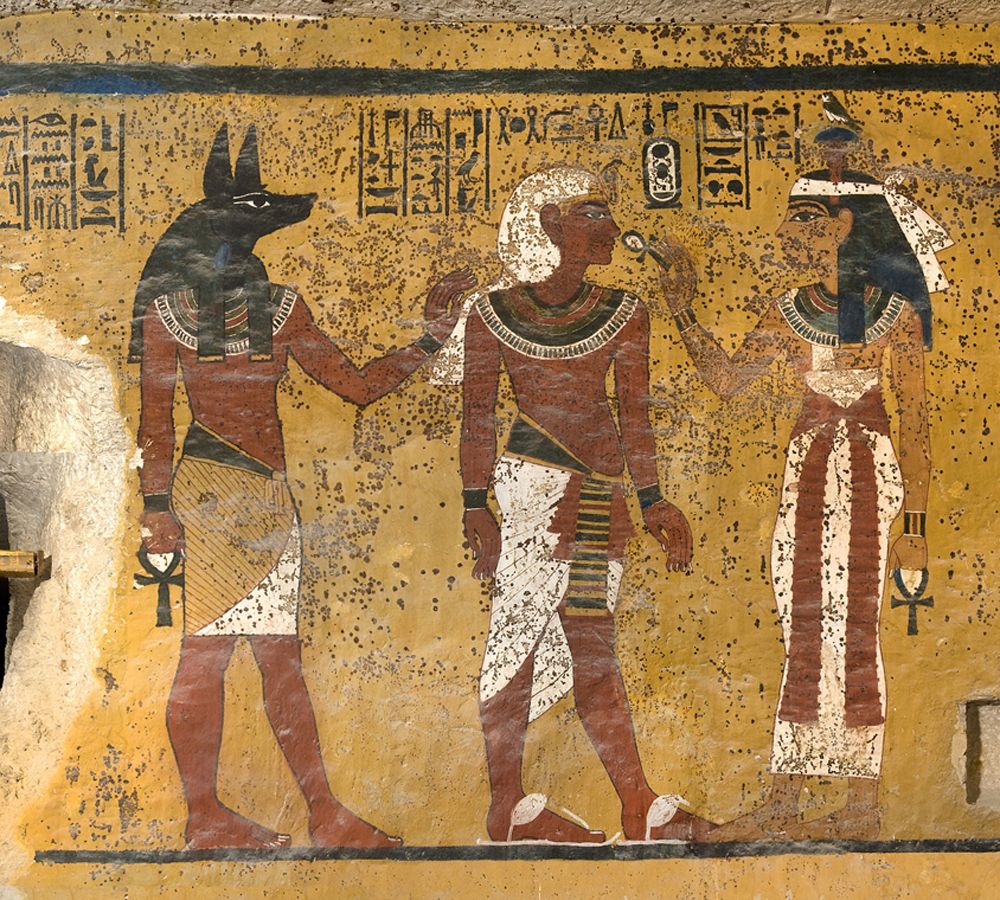 Photo of a wall in Tutankhamen&#039;s tomb, taken in February 2009.