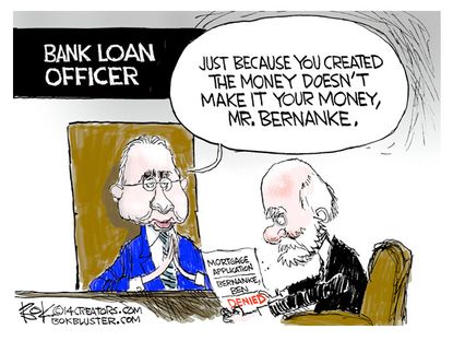 Political cartoon Bernanke mortgage economy