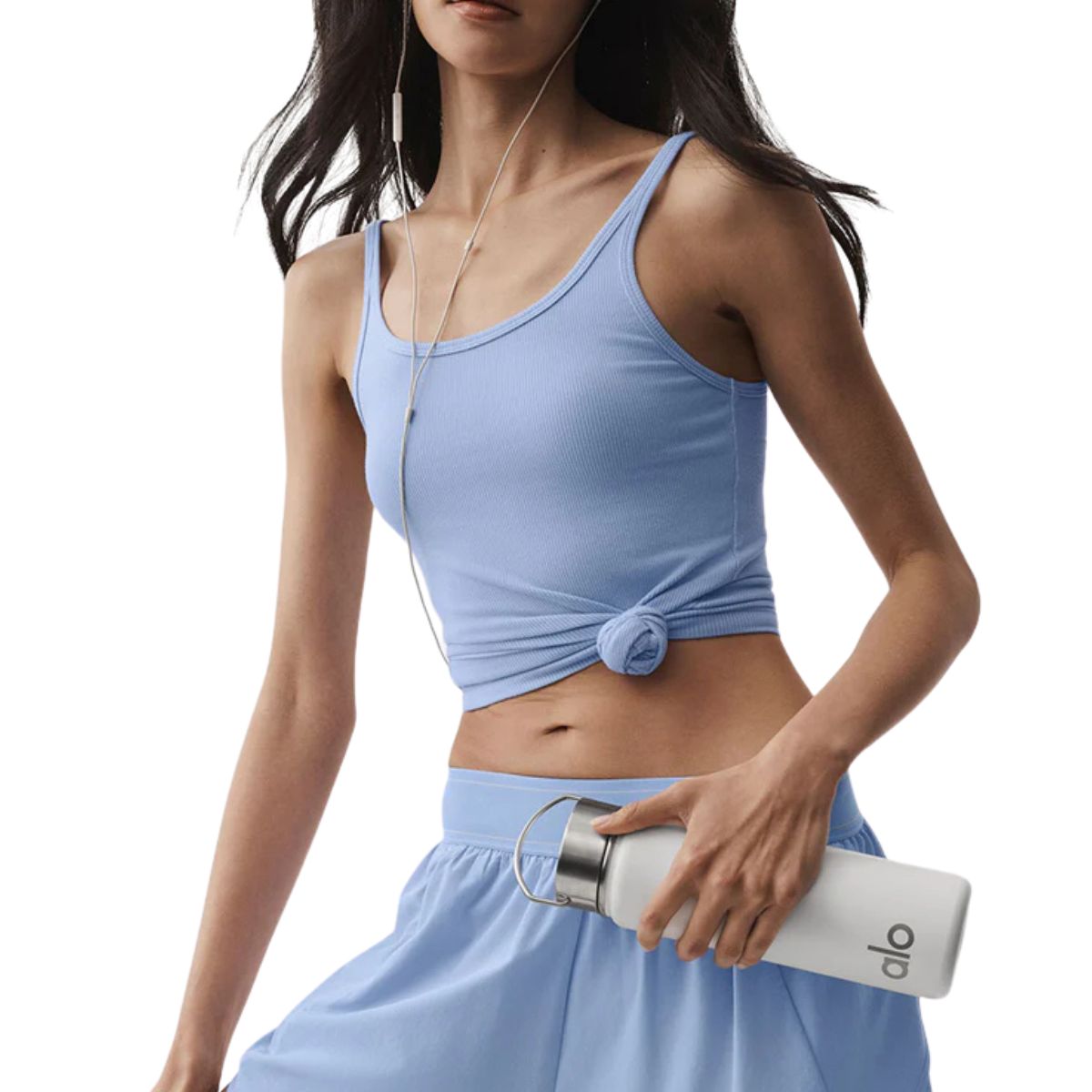 Alo Yoga Ribbed Adore Tank in Light Provence Blue