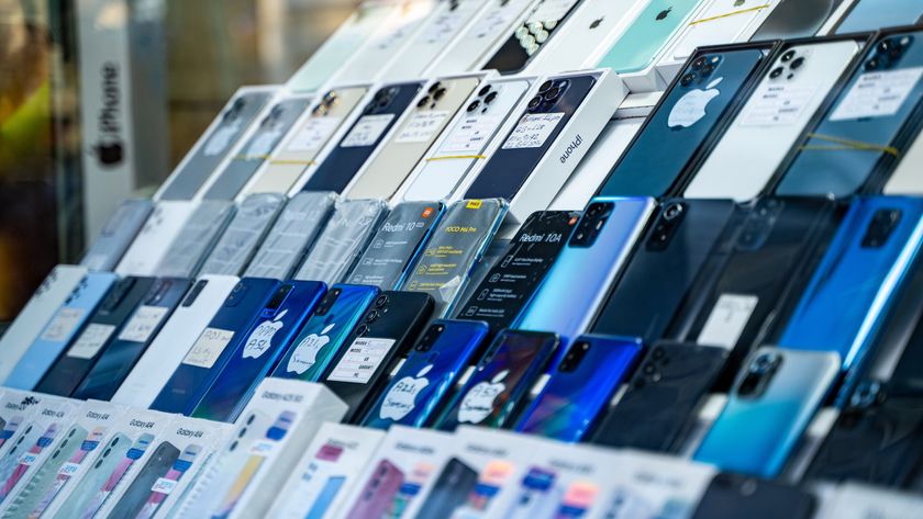 A photograph of many used smartphones for sale in Sanliurfa, Turkey.