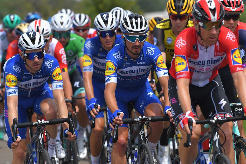 Julian Alaphilippe (Deceuninck-Quick Step) in the bunch during stage 3 at the Tour de France