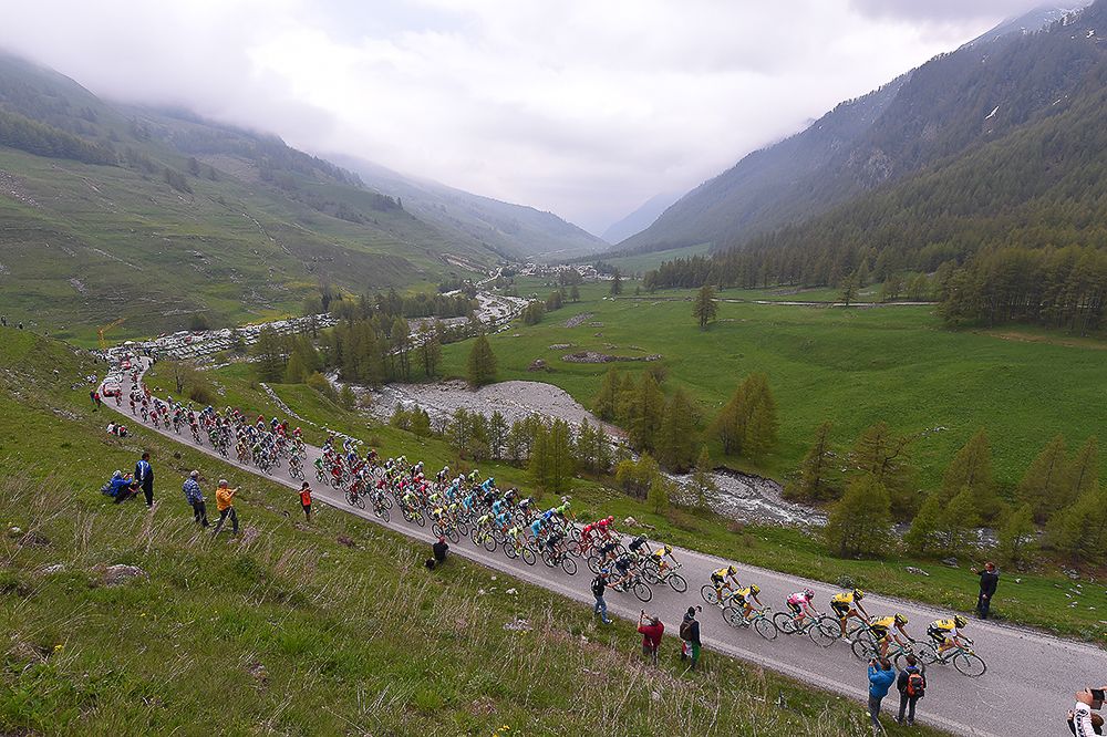 The peloton in action during stage 19 of the Giro d'Italia