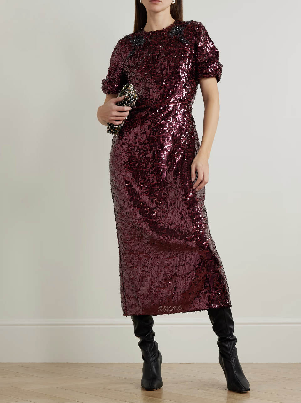 ERDEM, Embellished Sequined Georgette Midi Dress