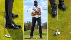 Zane Scotland demonstrating how to aim in golf