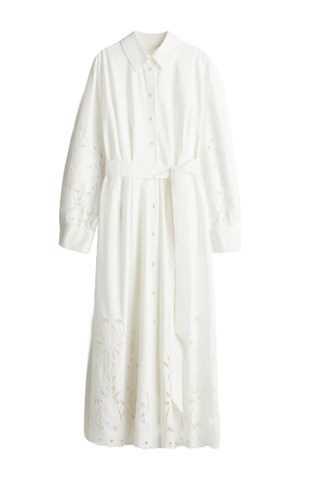 Eyelet Embroidered Shirt Dress