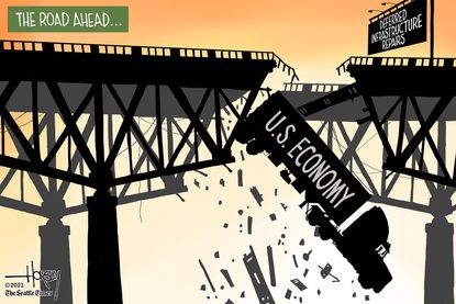 Editorial Cartoon U.S. infrastructure economy