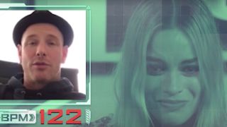 Margot Robbie reacting to a message from Corey Taylor