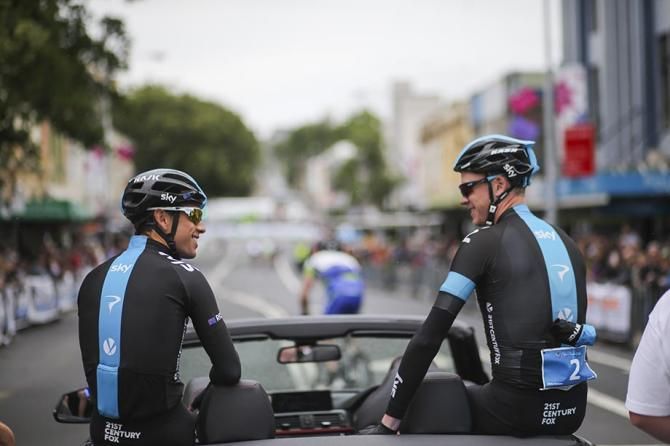 Froome and Porte did a lap of the course pre race.