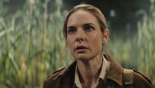 A close up of Juliette Nichols in a field of wheat in Apple TV Plus show Silo