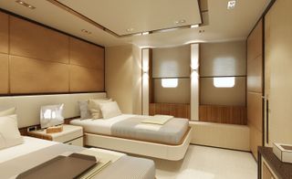 interior of yacht by Sinot Yacht Design