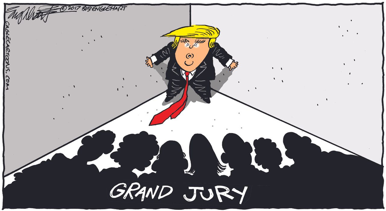 Political cartoon U.S. Trump grand jury Mueller Russia investigation ...