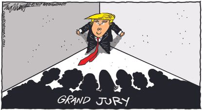 Political cartoon U.S. Trump grand jury Mueller Russia investigation