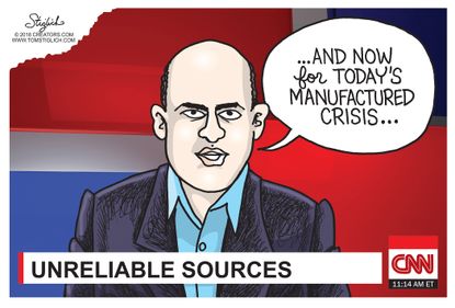 Political cartoon U.S. Brian Stelter Reliable Sources media bias fake news