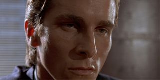 American Psycho Christian Bale as Patrick Bateman sweat
