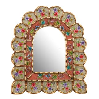 Mirror with gold embellished edges