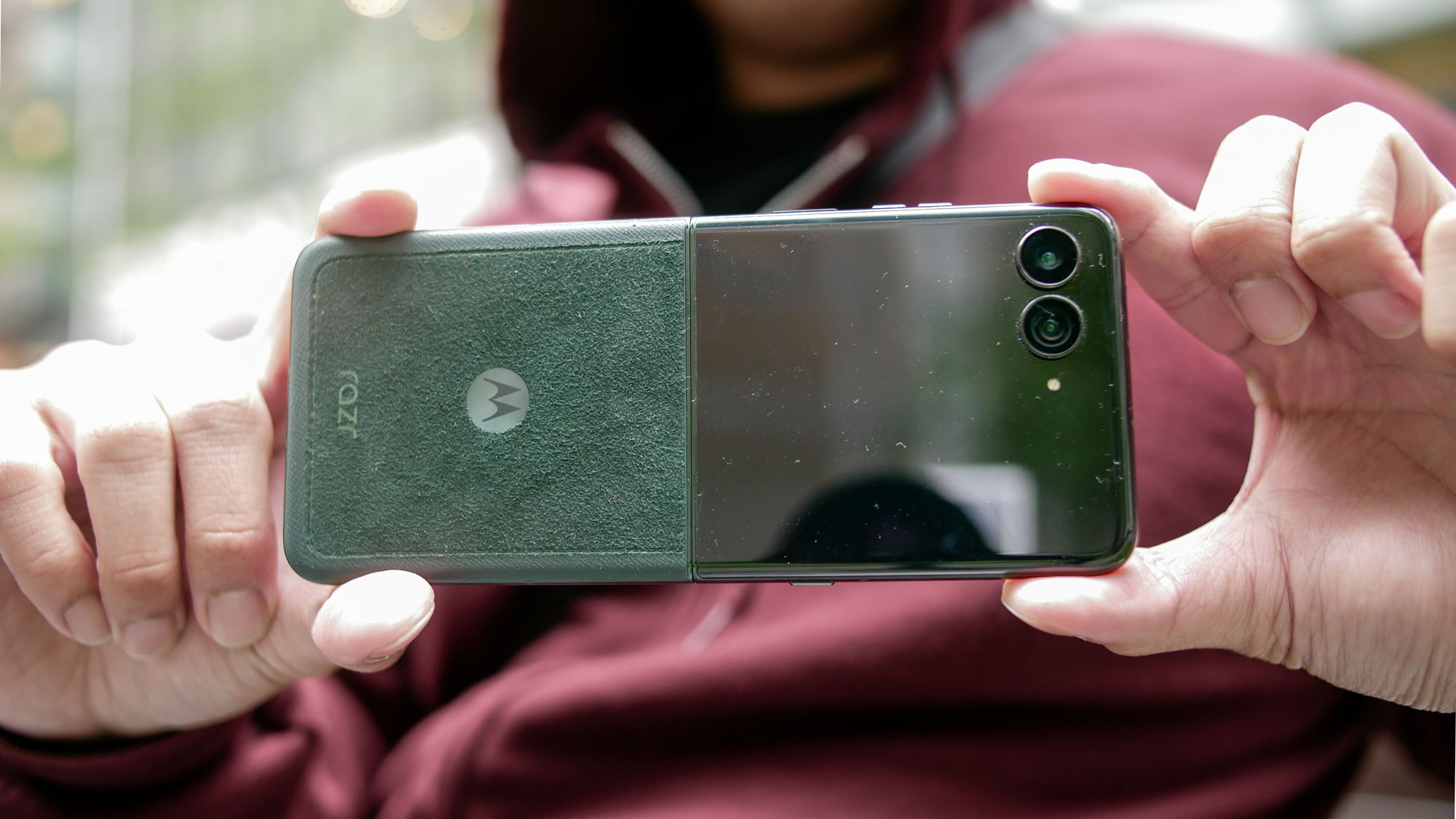 Motorola Razr Ultra 2025 held in hand.