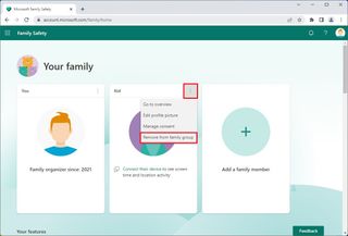 Family group remove user