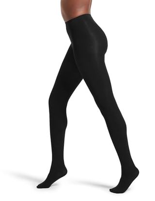 No Nonsense Women's Super Opaque Control-Top Tights, Black, Large