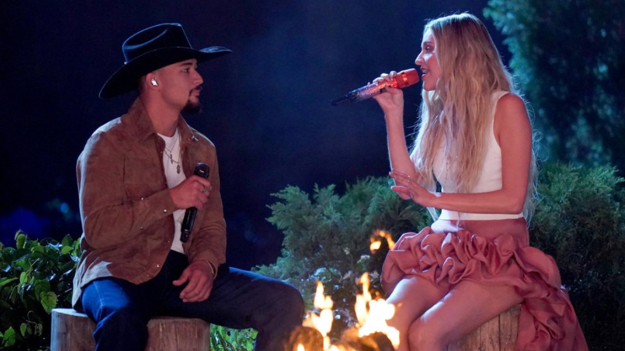 Jaelen Johnston and Kelsea Ballerini perform on The Voice 27 finale.