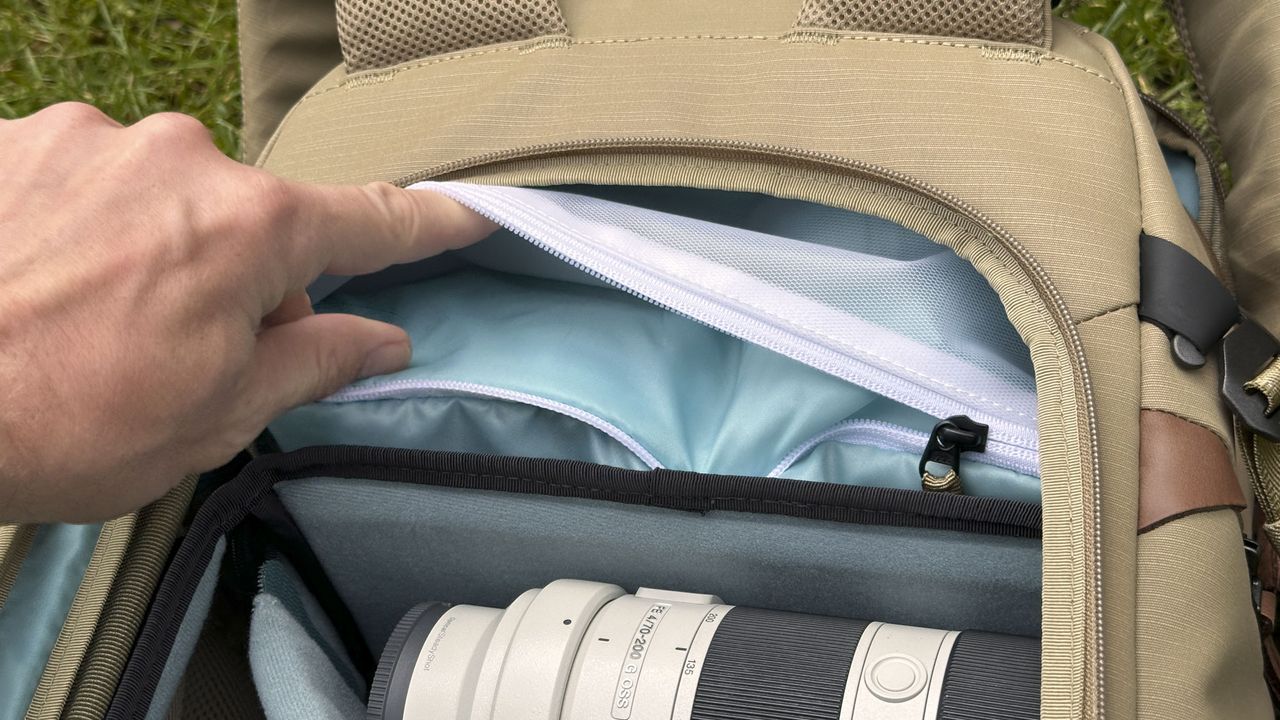 A close up shot of the Shimoda Urban Explore camera backpack